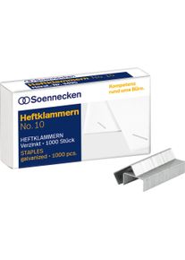 Soennecken, B&uuml;roklammer, Heftklammer Produktverwendung: Heftzange No. 10 Typbezeichnung der Heftklammern: No. 10 (1000 x)