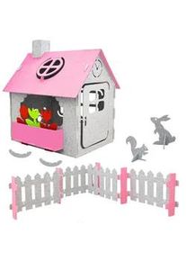 smalla Filz-Spielhaus 110/100/124 Pink , Kunststoff , Rechteckig , 100x125x110 cm , Outdoor Spielzeug, Spielhäuser