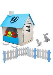 smalla Filz-Spielhaus 110/100/124 Blau , Kunststoff , Rechteckig , 100x125x110 cm , Outdoor Spielzeug, Spielhäuser