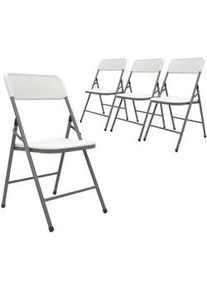 AMANKA Klappstühle 4er Set bis 150kg 50x46x83,5 cm , Weiß , Kunststoff , 50x83.5x46 cm , Gartenmöbel, Gartenstühle, Gartenklappstühle