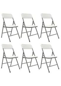 AMANKA Klappstühle 6er Set bis 150kg 50x46x83,5 cm , Weiß , Kunststoff , 50x83.5x46 cm , Gartenmöbel, Gartenstühle, Gartenklappstühle