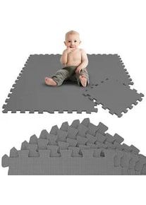 LittleTom Spielmatte ab Null - 90 cm Baby Puzzlematte Grau , Kunststoff , 30x30 cm , Teppiche & Böden, Teppiche, Teppich Kinderzimmer