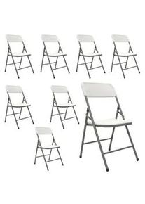 AMANKA Klappstühle 8er Set bis 150kg 50x46x83,5 cm , Weiß , Kunststoff , 50x83.5x46 cm , Gartenmöbel, Gartenstühle, Gartenklappstühle