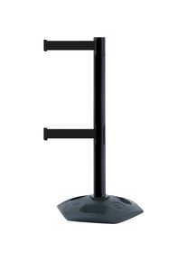 Afzetpaal met uittrekbaar lint Heavy Duty Dualline, uittreklengte 2300 mm, VE 2 stuks, paal zwart, band zwart