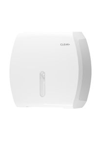 CWS Toiletpapierdispenser Jumbo, Clear+, h x b x d 310 x 590 x 555 mm, kunststof, wit