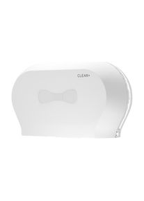 CWS Toiletpapierdispenser midi, Clear+, h x b x d 1200 x 800 x 2200 mm, kunststof, wit
