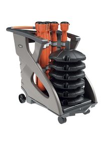 Paletti con nastro con carrello di trasporto Skipper