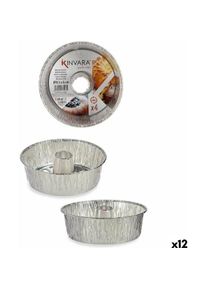 Kinvara Backformen-Set Silberfarben Aluminium 19,5 x 19,5 x 6 cm 4 Stücke (12 Stück), Backform, Silber