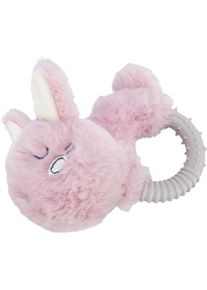 Trixie Hunde-Spielzeug Junior Hase, Ring, 14 cm, Pink (Plüschspielzeug Hund), Hundespielzeug