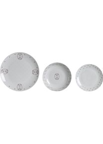 DKD Home Decor, Geschirrset, Geschirr-Set Scandi 18 Stücke 27 x 27 x 3 cm (18 Stück)