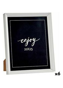 Gift, Bilderrahmen, Fotorahmen Weiss Kunststoff Glas (22,2 x 3,5 x 27,3 cm) (6 Stück) (20 x 25 cm)