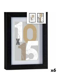 Gift, Bilderrahmen, Fotorahmen 16 x 21 x 2,5 cm Schwarz Glas Holz MDF (6 Stück) (10 x 15 cm)