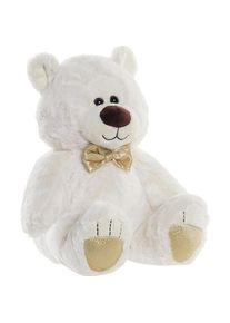 DKD Home Decor Plüschbär Pärchen Weiss Gold Metall Für Kinder Bär 30 x 40 cm 30 x 30 x 36 cm (36 cm)
