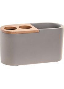 DKD Home Decor Trinkglas Grau natürlich Bambus Zement 11 X 4,5 X 6 CM, Trinkgläser, Grau