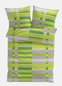 Parure de lit à carreaux - vert - taille 135x200 cm avec coton - bonprix