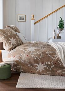 Parure de lit avec sapins - beige - taille 135x200 cm - 100% coton - bonprix