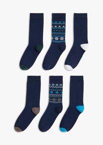 Lot de 6 paires de chaussettes - blanc - taille 35-38 avec coton - bonprix