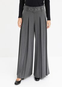 Pantalon de tailleur fluide en viscose m&eacute;lang&eacute;e - gris - taille 46 - bonprix
