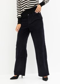 Pantalon large en velours c&ocirc;tel&eacute; - noir - taille 52 avec coton - bonprix