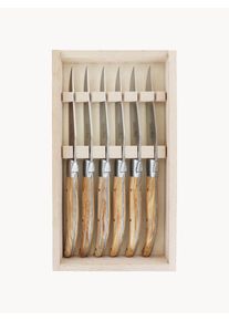 Laguiole by André Verdier Ručne vyrobené nože Essentiel, 6 ks Svetlé drevo, Strieborná Drevo, Kov D 23 cm