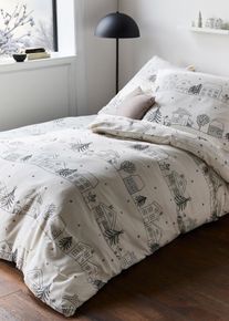 bonprix Lenjerie cu motiv hibernal, negru, 1x 80/80 cm, 1x 135/200 cm