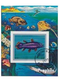 Komoren Block106B (kompl.Ausg.) ungezähnte Marken gestempelt 1977 Fisc