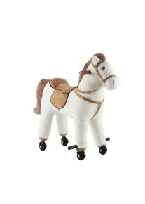 My Baby Lou Schaukelpferd , Weiß, Ahornfarben , Metall, Kunststoff, Textil , 45x74x74 cm , unisex , RoHS, AZO-frei, EN 71, CE , Geräuscheffekte ,