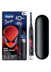 Oral-B, Elektrische Kinderzahnb&uuml;rste &raquo;iO Kids 6+ Spiderman&laquo; 1 Stk. Aufsteckb&uuml;rsten 1 Reise-Etui, Musik-Timer, 3 Modi, ab 6 Jahren, Black, 