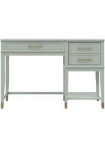 CosmoLiving by Cosmopolitan, Schreibtisch &raquo;Westerleigh&laquo; 1 Stk. tlg. h&ouml;henverstellbar, mit 2 Schublade, Beine Massivholz, Griffe aus Metall, blassgr&uuml;n/