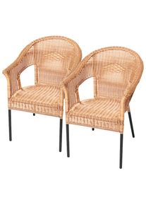 Merxx, Gartensessel &raquo;Ravenna&laquo; Set, 2 Stk. tlg. 2er Set, Polyrattan, stufenlos verstellbar, natur, natur