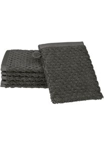 Ross, Waschhandschuh &raquo;Harmony&laquo; 100 % Baumwolle, Hoch Tief Struktur, viele Farben, graphit, Frottier, Baumwolle, B/L: 16 cmx22 cm -6 Stk., graphit