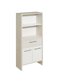 Saphir, Midischrank &raquo;Quickset 350 Badschrank 62 cm breit, 2 T&uuml;ren, 1 Schublade, 2 F&auml;cher&laquo; 1 Stk. tlg. Badezimmer-Midischrank Pinie Ida hell, Griffe 