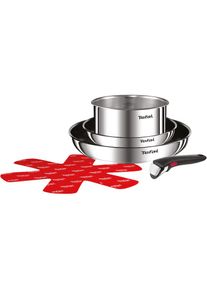 Tefal, Pfannen-Set &raquo;Ingenio Emotion&laquo; Edelstahl Set, 5 Stk. tlg. abnehmbarer Griff, Antihaftversiegelung, Thermo-Signal, Induktion, Edelstahl, 