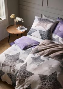 Biancheria da letto con stelle, Marrone, Taglia 1 (1 da 80x80 cm, 1 da 135x200 cm), bonprix