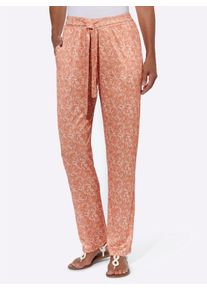 Damen Jerseyhose mit dezentem Druck in papaya-ecru-bedruckt ,Größe 50, Witt, 100% Polyester