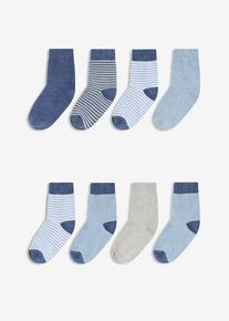 Lot de 8 paires de chaussettes mi-hautes coton majoritaire - gris - taille 31/34 avec coton - bonprix
