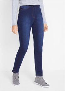 Jegging taille haute en mati&egrave;re thermique l&eacute;g&egrave;rement &eacute;lastique taille confortable - bleu - taille 42 avec coton - bonprix