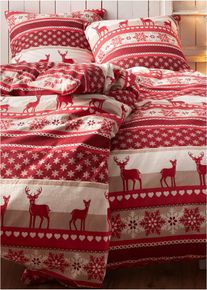 Parure de lit motif hivernal - rouge - taille 155x220 cm - 100% coton - bonprix