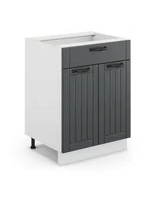 VICCO Badschrank Fame-Line Anthrazit 60 x 82 cm mit Schublade, ohne Ap , Anthrazit, Weiß , Holzwerkstoff , 3 Fächer , 1 Schubladen , Rechteckig , 60x82x51.6 cm , Badezimmer, Badezimmerschränke, Midischränke