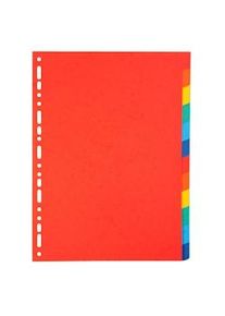 Exacompta - Cod. 2012E - Divisori per raccoglitori ad anelli con 12 tasti neutri - Cartoncino riciclato 220 g/mq multicolore - A4 - 25 pezzi