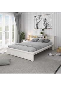 Home Affaire Massivholzbett »"KERO" BESTSELLER! Stauraum im Kopfteil« zertifiziertes Massivholz (Kiefer) in weiß, Größe Liegefläche B/L: 140 cm x...