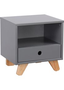 Lüttenhütt Lüttenhütt Nachtkommode »Dolidoo« in skandinavischem Look in grau, Größe B/H/T: 40 cm x 40 cm x 35 cm