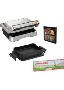 Tefal Kontaktgrill »GC774D TK OptiGrill 4in1 Grillen/BBQ/Ofen/kompl. Mahlzeit« 2100 W inkl. Backschale, Gratis Tipp-Kick-Spiel in silberfarben