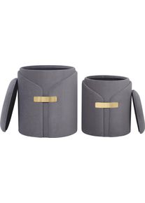 Kayoom Polstergarnitur »Hocker Forcet 125 2er-Set in grau, Größe B/H/T: 30,5 cm x 38,5 cm x 37 cm
