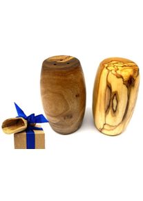 Olivenholz-Erleben Salz- / Pfefferstreuer »2er Set Salz- und Pfefferstreuer FASS aus Olivenholz« Kombination aus edlem Olivenholz in braun