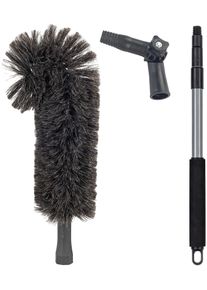 Maximex Staubbesen »Ziegenhaar mit Knickgelenk und Teleskopstiel« Staubwedel, 100 % Ziegenhaar, spezielle Häkelnadelform für Ecken in schwarz