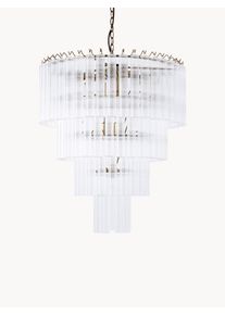 Stor Lysekrone i Glas Janae Guld, Gennemsigtig Glas, Metal &Oslash; 68 x H 78 cm | Westwing Collection