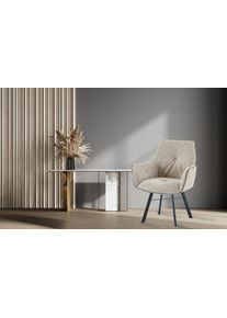 Kayoom Armlehnstuhl »Stuhl Allie 125 in beige, Größe B/H/T: 64 cm x 91 cm x 61 cm