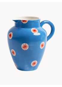 &k Amsterdam Ručne maľovaný džbán Festivo, 3 l Modrá, Biela Keramika 3 l
