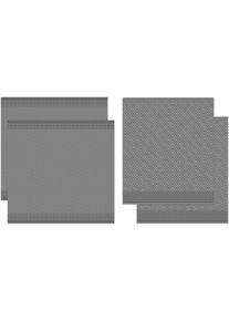 Ddddd Geschirrtuch »Akira, aus reiner Baumwolle« Combiset: 2 Küchentücher ca. 50x55 cm & 2 Geschirrtücher ca. 60x65 cm in grau